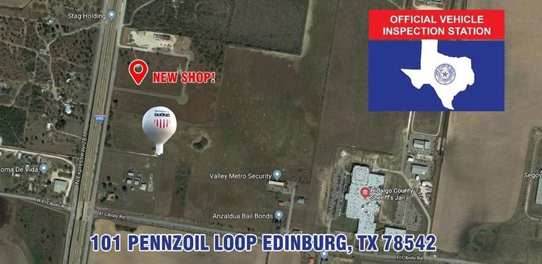 Location for the new US 281 Truck And Trailer Services truck shop In Edinburg